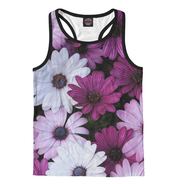 Мужская майка-борцовка с изображением Хризантемы цвета Белый