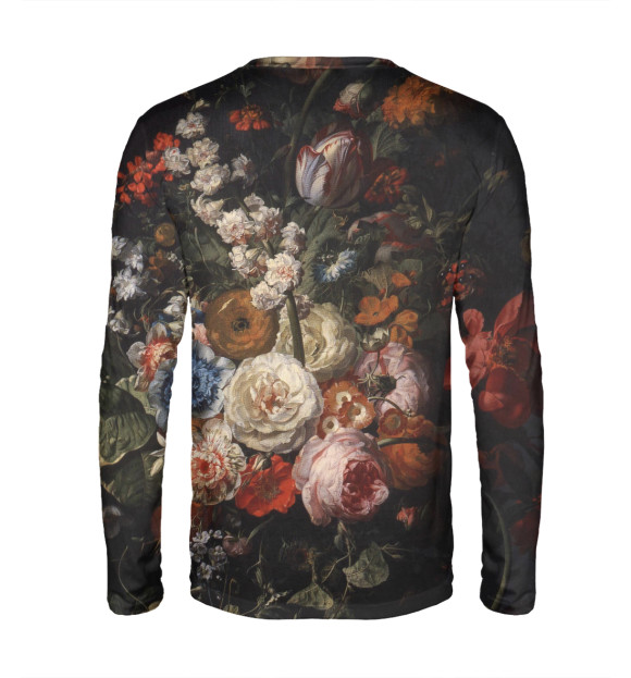 Мужской лонгслив с изображением Цветы цвета Белый