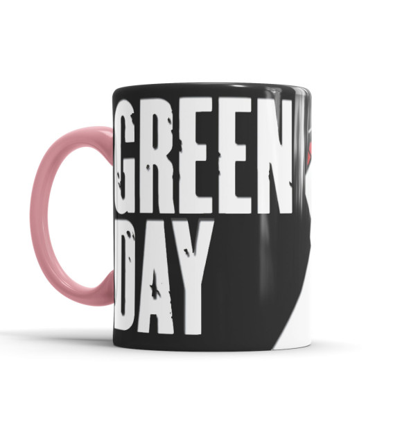 Кружка с изображением Green Day цвета розовый