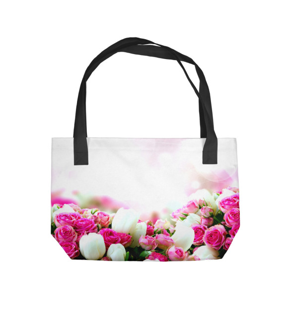 Пляжная сумка с изображением Аллея роз цвета 