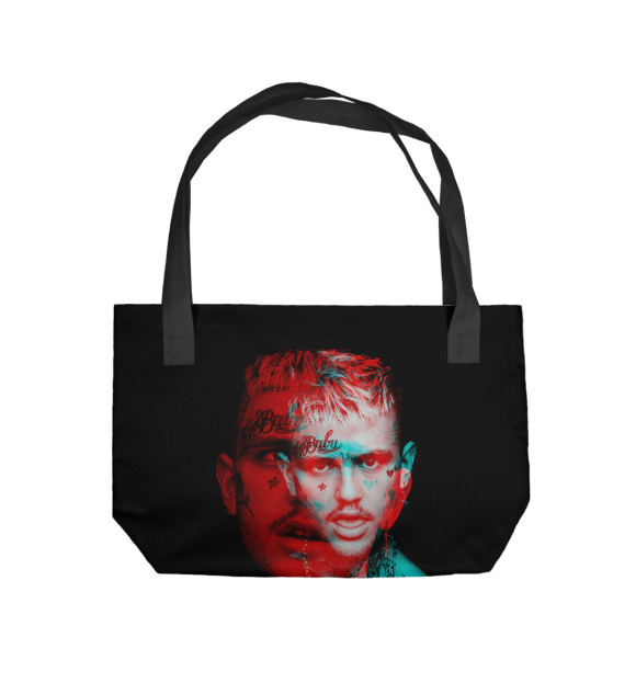 Пляжная сумка с изображением Lil peep psychedelic цвета 