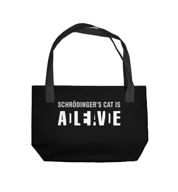 Пляжная сумка с изображением Schrodinger's Cat цвета 