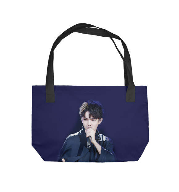 Пляжная сумка с притом Dimash kudaibergen цвета  Пляжная сумка с изображением Dimash kudaibergen цвета