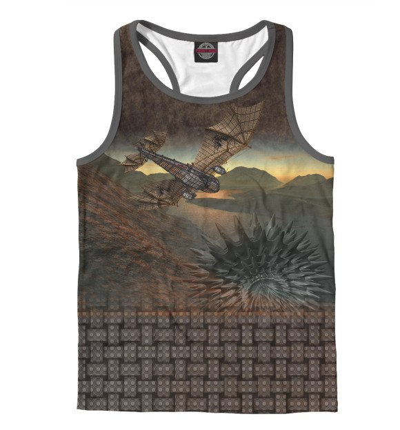 Мужская майка-борцовка с изображением Авиатор цвета Белый