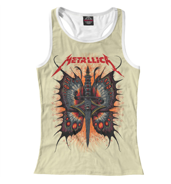 Женская майка-борцовка с изображением Metallica цвета Белый