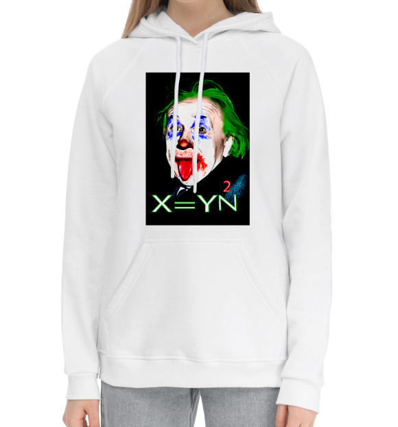 Женский хлопковый худи с изображением Джокер цвета Белый