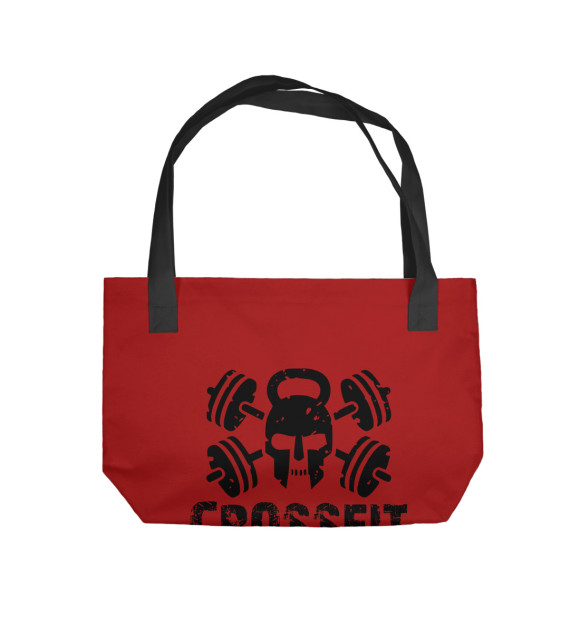 Пляжная сумка с изображением Crossfit Skull цвета 