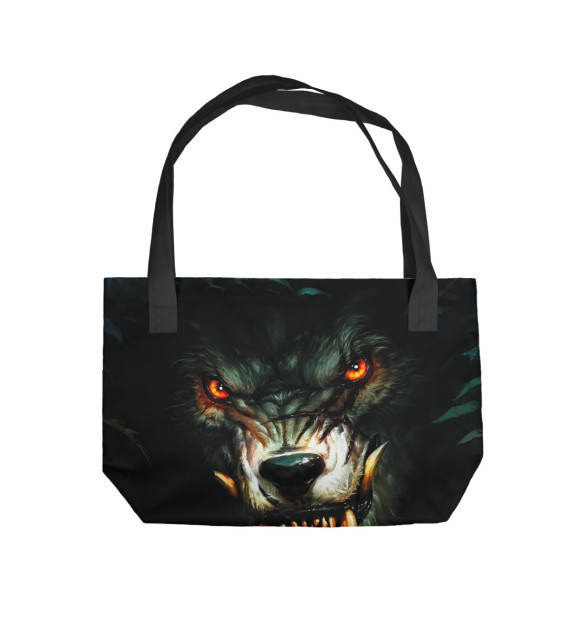 Пляжная сумка с изображением Злой волк цвета 