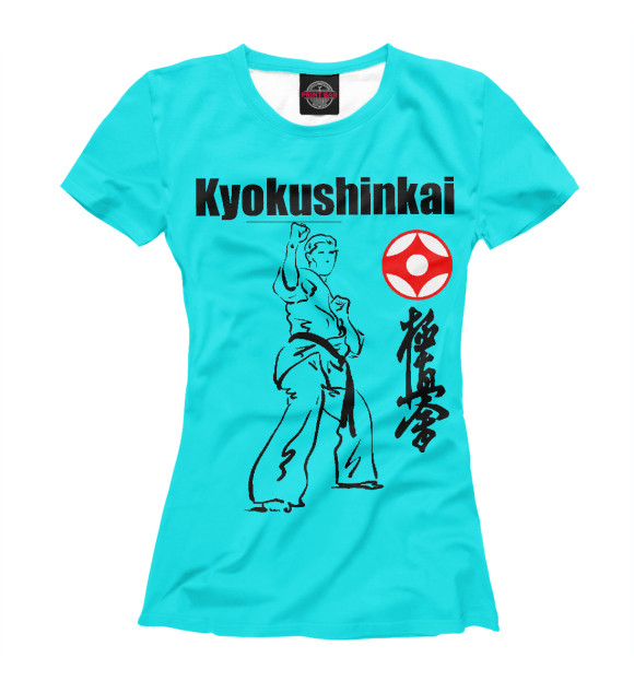 Женская футболка с изображением Кекусинкай Стойка цвета Белый