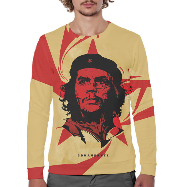 Мужской свитшот с изображением Че Гевара цвета Белый