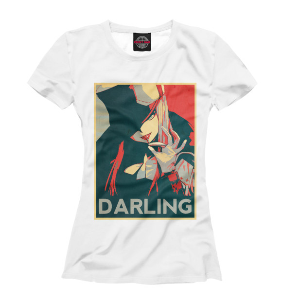 Футболка для девочек с изображением Darling цвета Белый