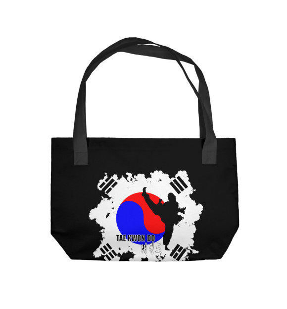 Пляжная сумка с изображением Taekwondo Korea цвета 