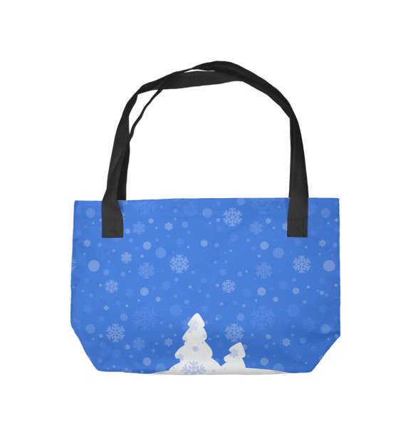 Пляжная сумка с изображением Снеговик с друзьями цвета 