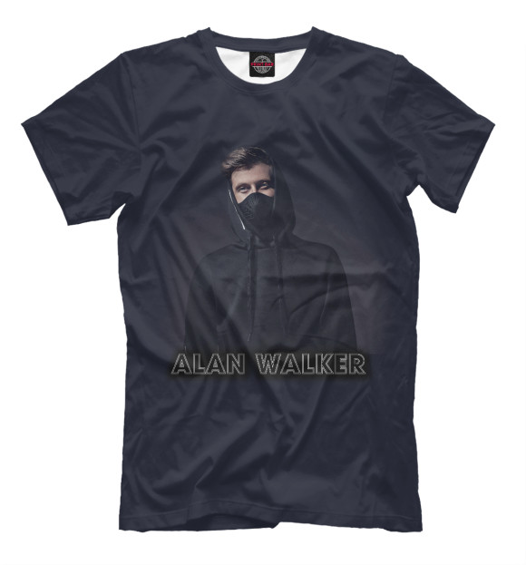 Мужская футболка с изображением Alan Walker цвета Черный