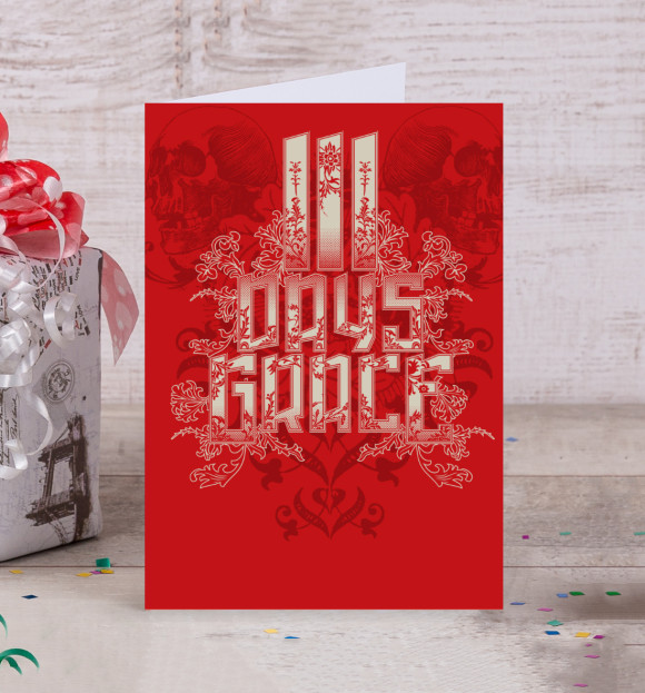 Открытка с притом Three Days Grace цвета Белый Открытка с изображением Three Days Grace цвета Белый