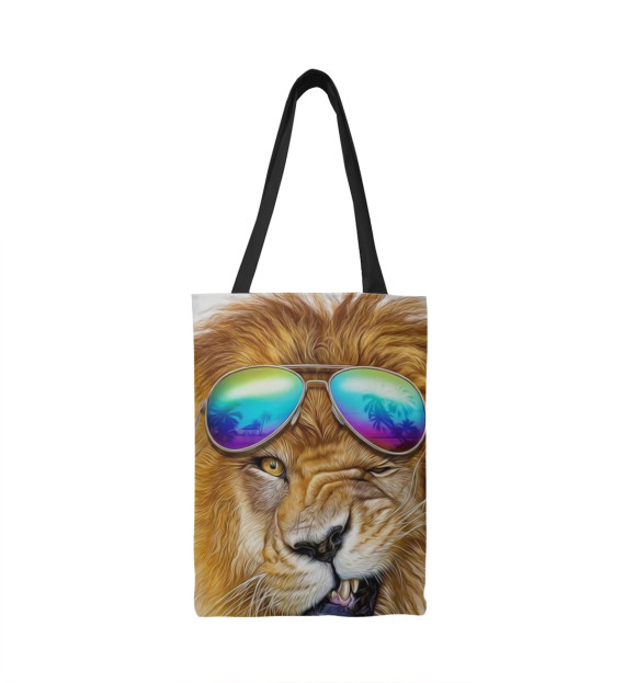 Сумка-шоппер с изображением Лев в очках цвета 