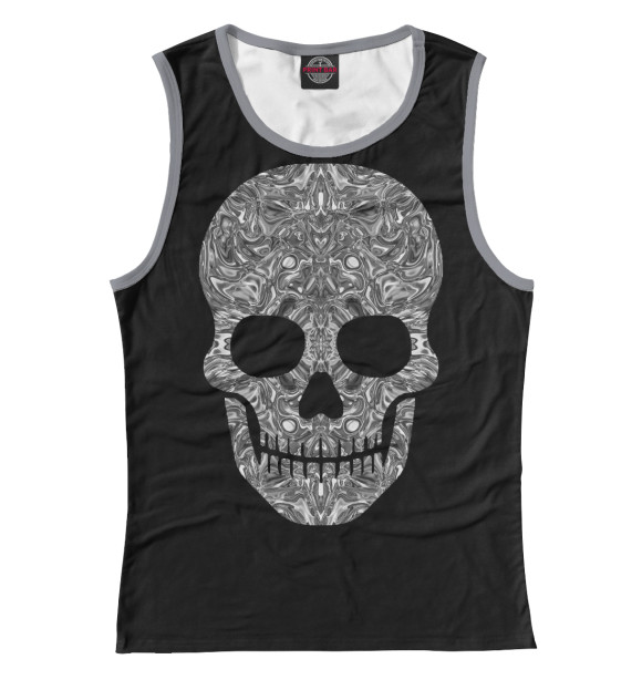 Майка для девочки с изображением Skull B/W цвета Белый