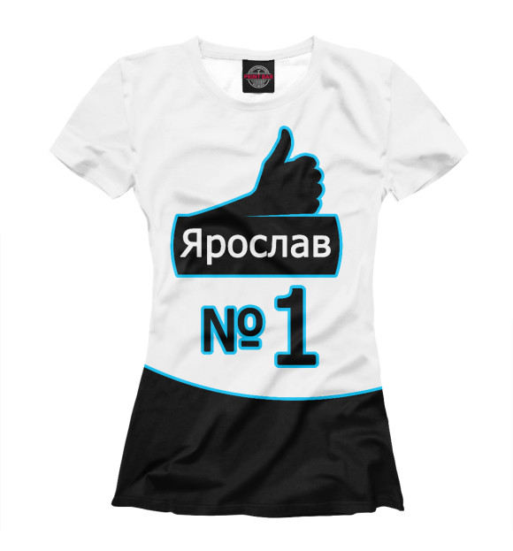 Футболка для девочек с изображением Ярослав цвета Белый