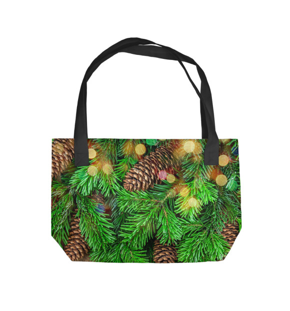 Пляжная сумка с изображением Новогодняя ёлка цвета 