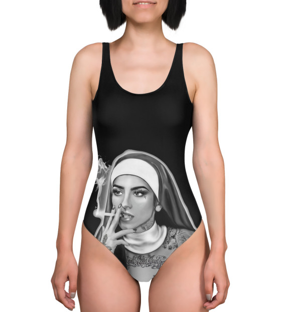 Купальник-боди с изображением Монашка цвета 