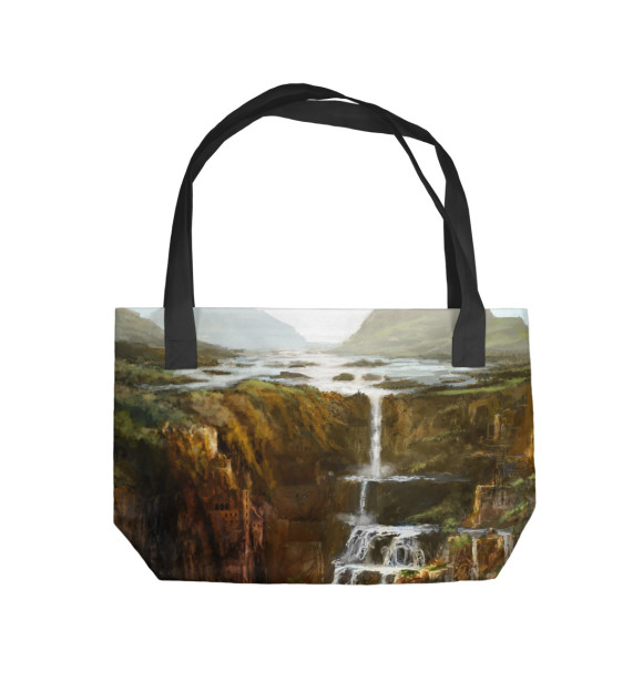 Пляжная сумка с изображением Водопад цвета 