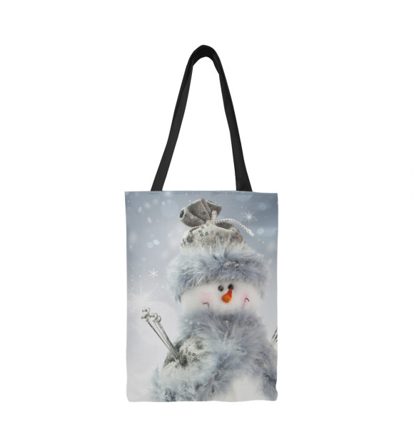 Сумка-шоппер с изображением Снеговик цвета 