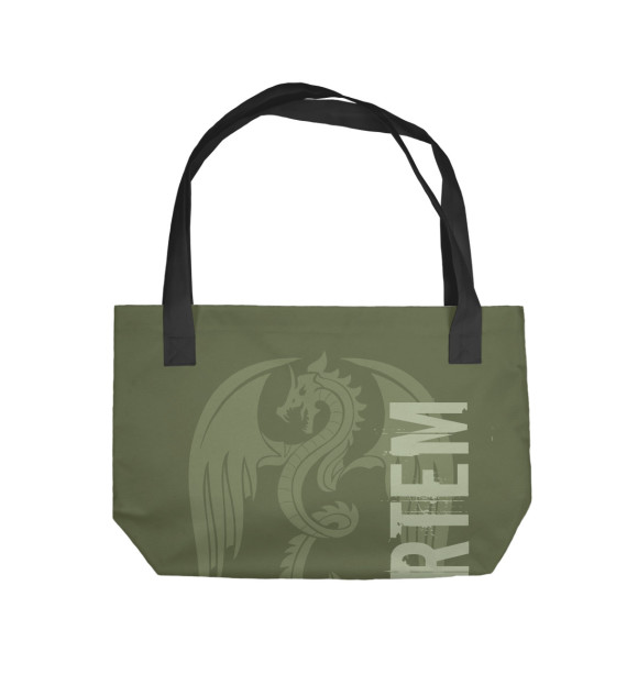 Пляжная сумка с изображением Артем и дракон цвета 