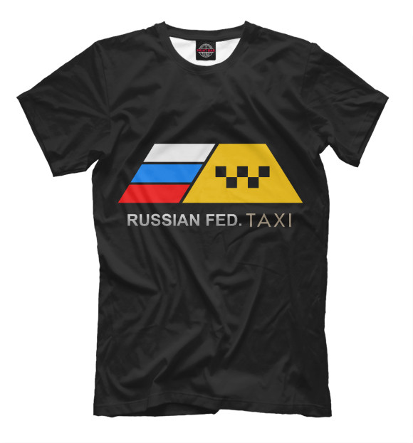 Футболка для мальчиков с изображением Russian Federation Taxi цвета Черный