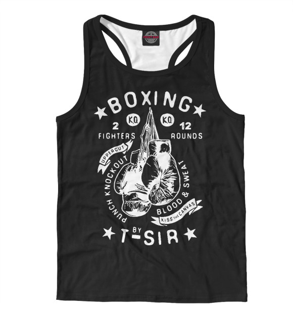 Мужская майка-борцовка с изображением Boxing цвета Белый