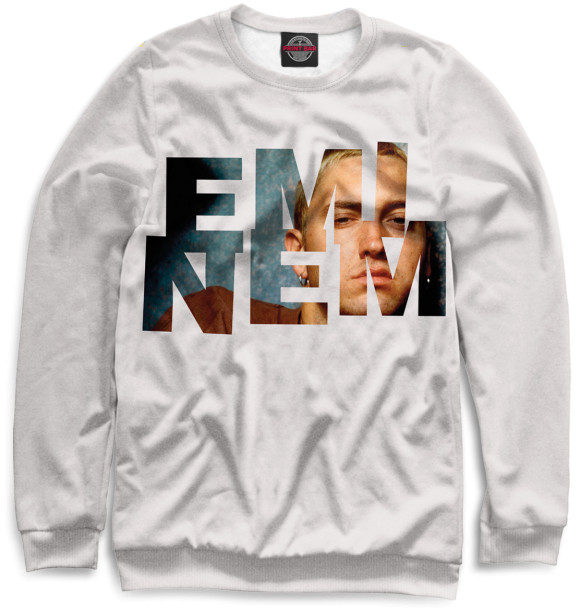 Мужской свитшот с изображением Eminem цвета Белый