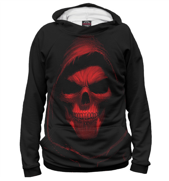 Худи для мальчика с изображением Red Line Skull цвета Белый