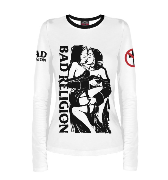 Женский лонгслив с изображением Bad Religion (WHITE) цвета Белый