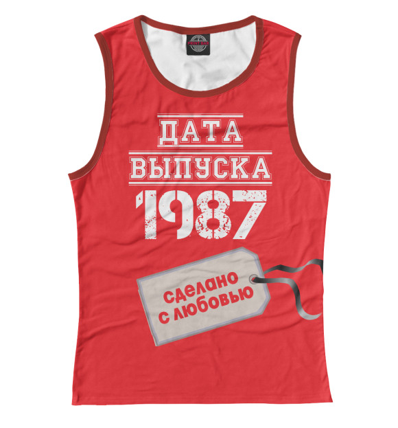 Майка для девочки с изображением Дата выпуска 1987 цвета Белый