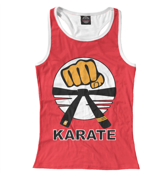 Женская майка-борцовка с изображением Карате цвета Белый