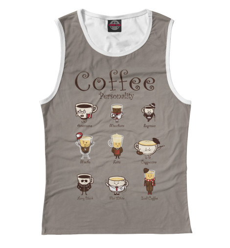 

Майки Print Bar, Белый, Coffee Personality