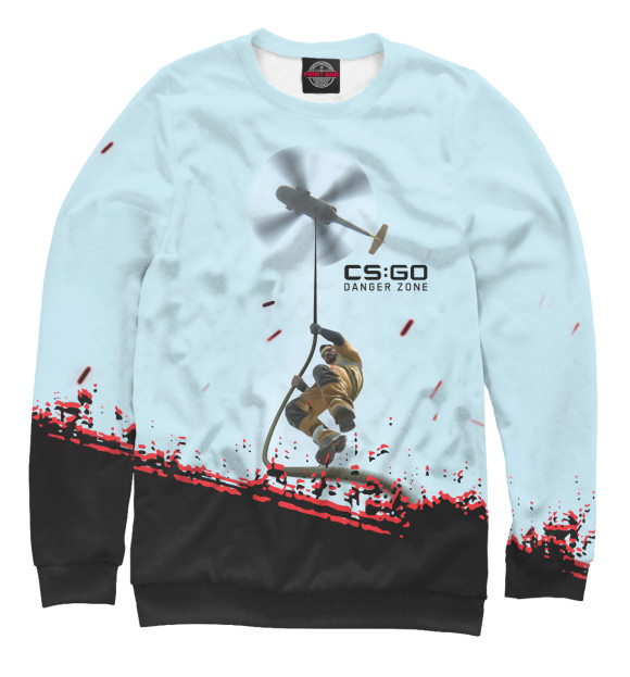 Мужской свитшот с изображением CS:GO - Danger Zone цвета Белый