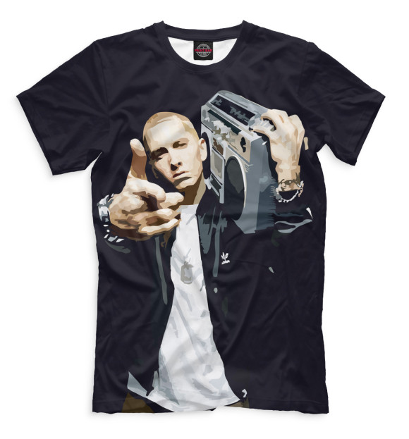 Футболка для мальчиков с изображением Eminem цвета Черный
