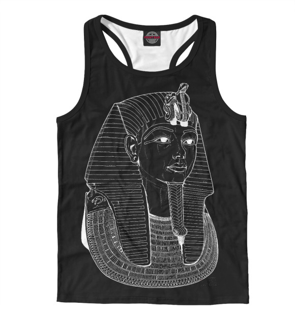 Мужская майка-борцовка с изображением Black pharaoh цвета Белый