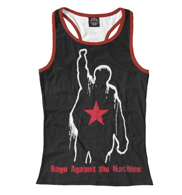 Женская майка-борцовка с притом Rage Against цвета Белый Женская майка-борцовка с изображением Rage Against цвета Белый