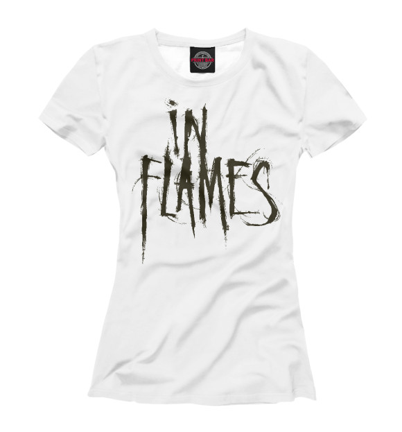 Женская футболка с изображением In Flames цвета Белый