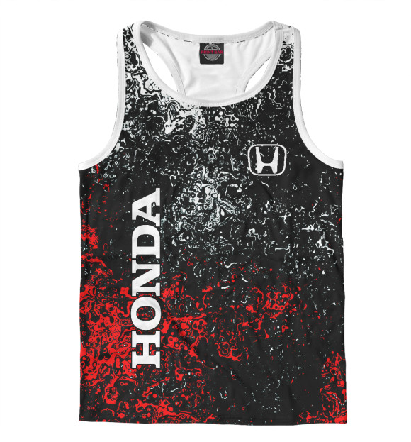 Мужская майка-борцовка с изображением HONDA цвета Белый