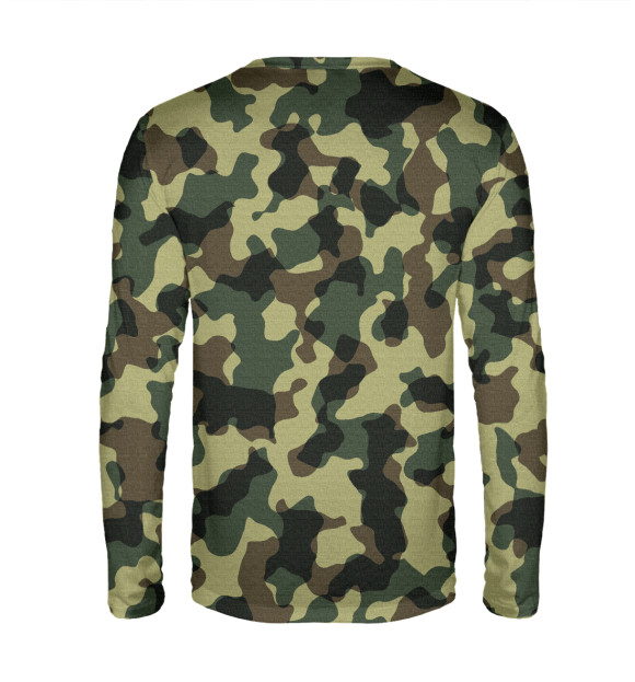 Мужской лонгслив с изображением Камуфляж цвета Белый