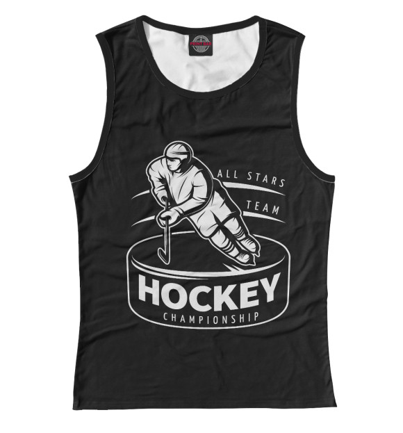 Майка для девочки с изображением Хоккеист цвета Белый