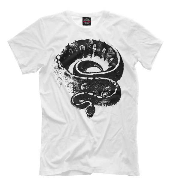Мужская футболка с изображением змея цвета Молочно-белый