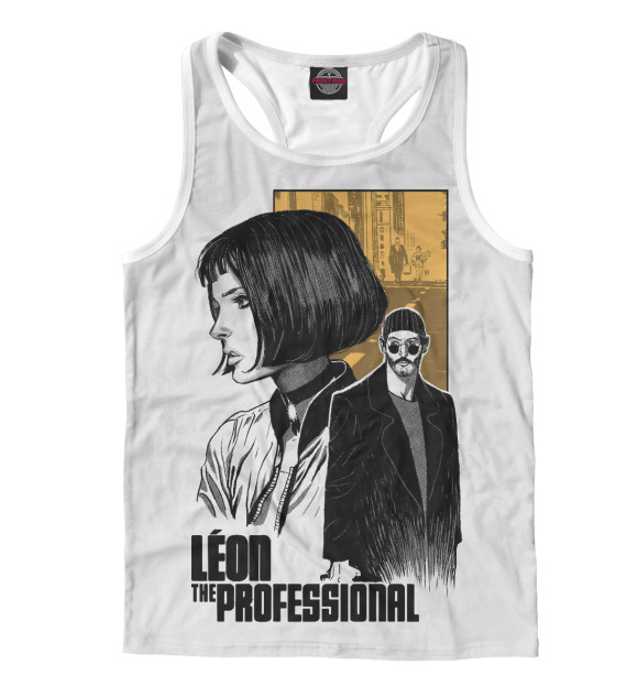 Мужская майка-борцовка с изображением Leon the Professional цвета Белый