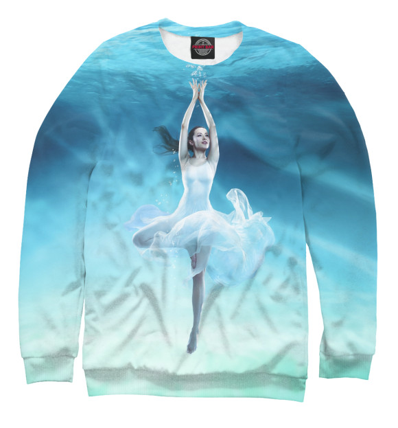 Свитшот для девочек с изображением Танец воды цвета Белый