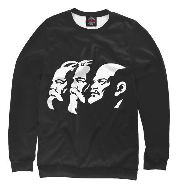 Свитшот для девочек с изображением Маркс, Энгельс и Ленин цвета Белый