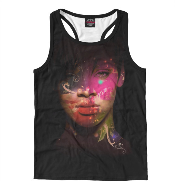 Мужская майка-борцовка с притом Rihanna цвета Белый Мужская майка-борцовка с изображением Rihanna цвета Белый