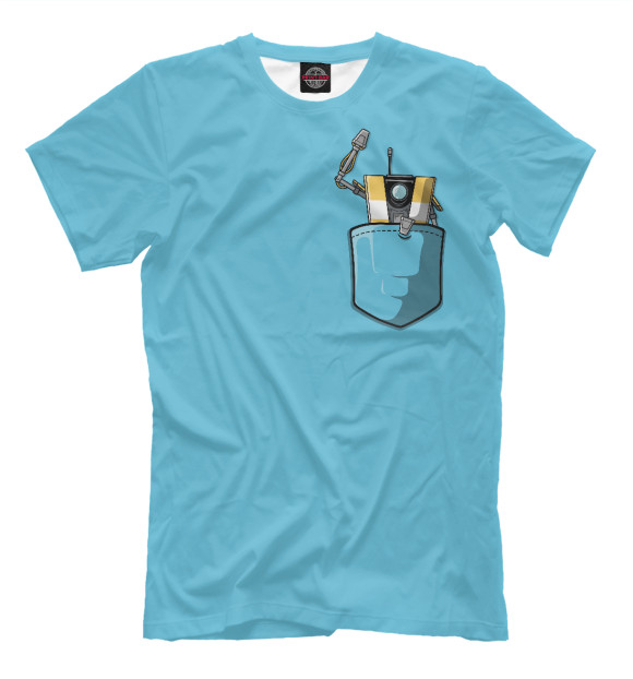 Мужская футболка с изображением Pocket Claptrap цвета Грязно-голубой