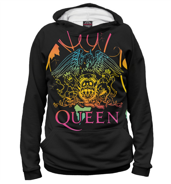 Женское худи с изображением Queen цвета Белый